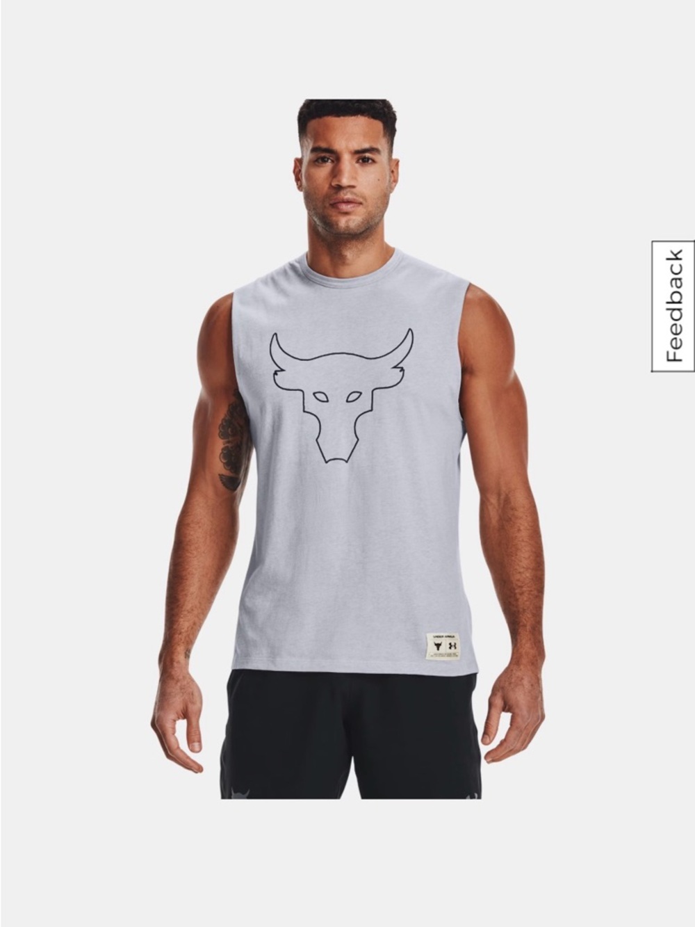 Under Armour Men’s Project Rock Sleeveless Tank - Light Gray